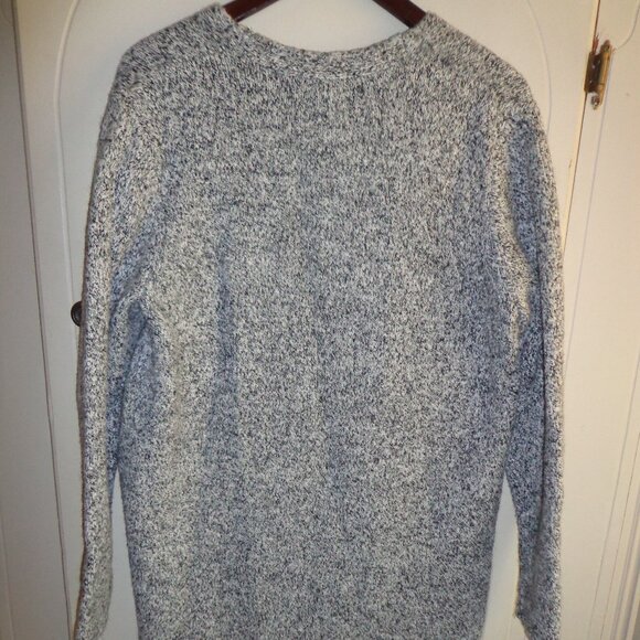 J. Crew Open Knit Cardigan M Tight Knit Black/Grey Long Sleeves - Picture 2 of 11